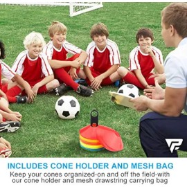 Luckilym Pack 50 Conos Entrenamiento Futbol Agilidad + Porta Platos, Kit 50 Platos De Entrenamiento Deportivo 1 Porta Platos