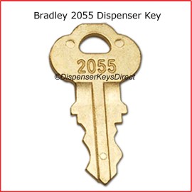 Bradley #2055 Key for Paper Towel, Hand Towel & Toilet Tissue Disp.  - (1/pk.)