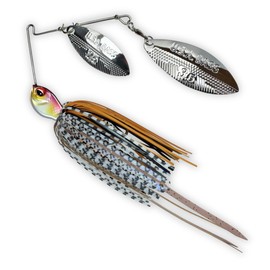 U.S.A BASS TACKLE Apache Attack Spinnerbait Largemouth Smallmouth Spotted Bass Premium Fishing Bait Handtied Skirt Custom Blades Heavy Duty Hook (Tennessee Shad, 1/2oz - Willow/Willow)
