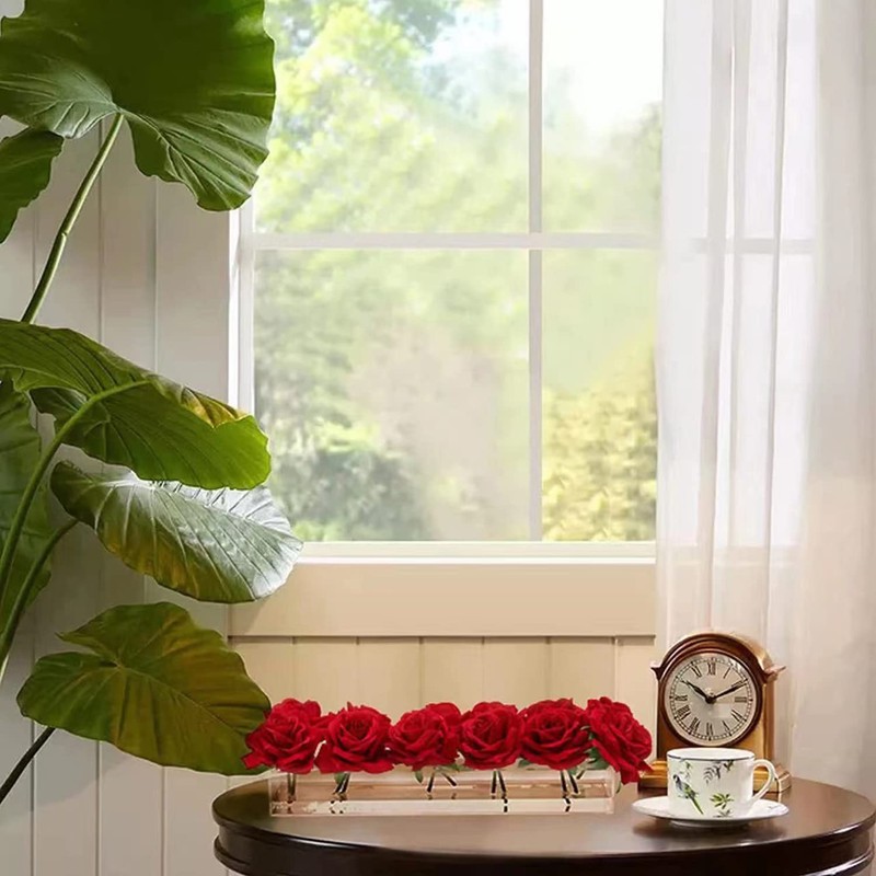 Modern Flower Container, Rectangular Acrylic Flower Vase, Acrylic Flower Box,