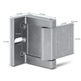 JIADAXIN High-Security Reinforced Door Lock – Aluminum Privacy Latch for Home and Hotel, Easy Installation with Stainless Steel Screws, Interior Night Lock for Added Protection (Gary-1 Pack)