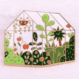 Sunshine Greenhouse Flower House Enamel Lapel Pin Garden Plant Greenhouse And Flower Shed Badge Brooch Accessories For Plant Enthusiast