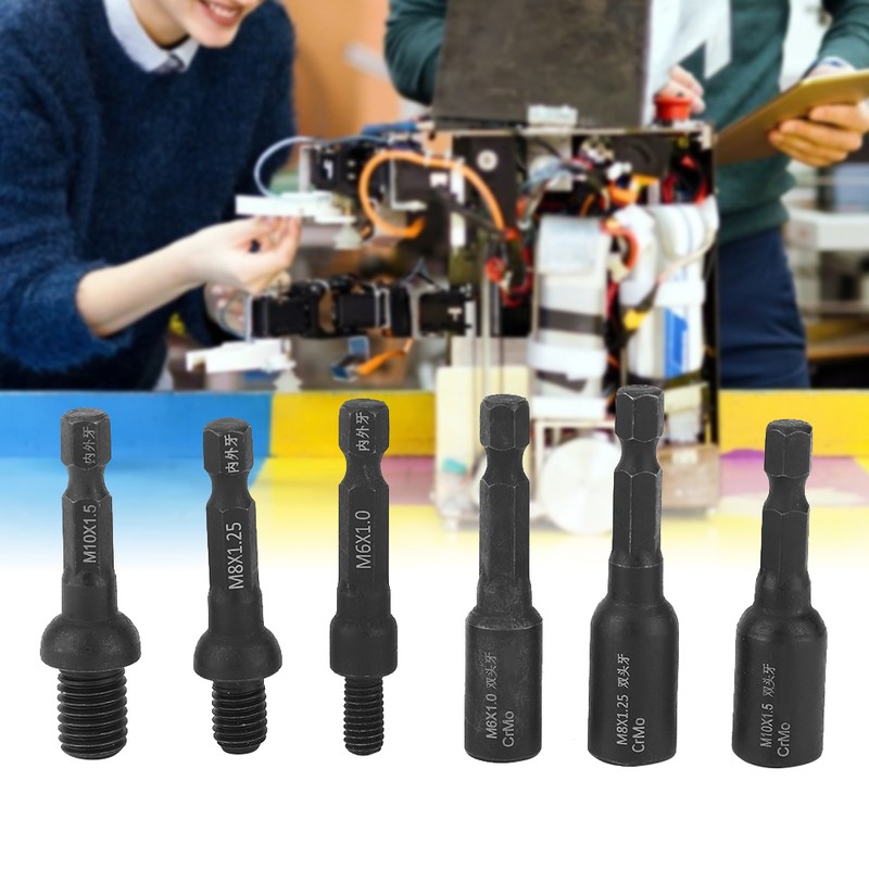 6PCS Air Screwdriver Socket 1/4 Inch Shank for In&amp;External Double