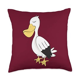 Kaisi Drawing, Snooze, Snooze, Dream Sleep, Dream Pajamas, Snooze Light, Late Risers, Pelican Bird, Sleep Throw Pillow, 18x18, Multicolor