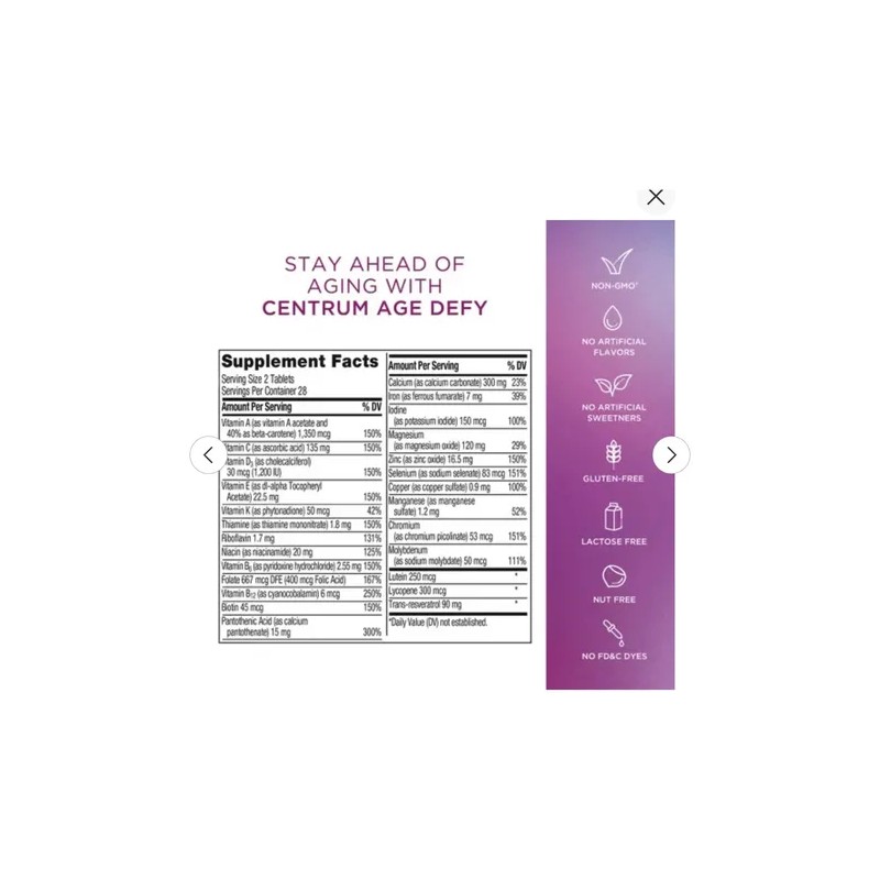Centrum Agedefy Mujer Multivitaminico Alta Potencia 60pz
