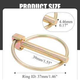 Moicstiy 12 pines de linchamiento resistentes de 3/16 pulgadas con anillo, kit surtido de pasadores de bloqueo para tractores agrícolas, camiones, remolques, segadoras (3/16 x 1-1/2 pulgadas)