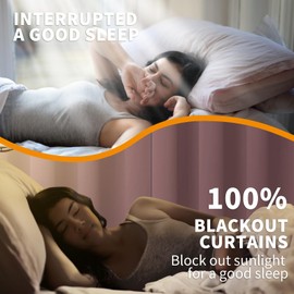 YoungsTex Baby Pink 100% Blackout Curtains 63 Inches Length for Kids Bedroom, Thick Full Light Blocking Thermal Insulated Window Drapes for Girl Nursery with Liner, 2 Panels, 42 X 63 Inch