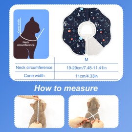 Cat Cone Collar, Soft Cat Collar, Adjustable Cat Recovery Collar, Cute Cat Collar, to Prevent Licking Biting Protect Wounds, for Puppies, Kittens, M (Pink, M)