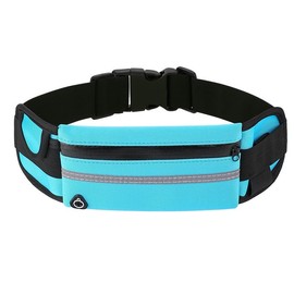 Travel Belt Money Waist Pack - Waterproof Anti Passport Security Wallet for Running Men Women (Blue, One Size)