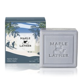 Maple & Lather Triple Milled Bar Soap with Shea Butter, Alpine Cedar Scent, Long-Lasting, Sustainably Sourced, 209g - Made in Provence, France