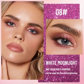 Hxssll Pearlescent mini Eyeshadow Highly Pigmented Blend Matte & Shimmer EyeShadow,Cream Moisturizing Waterproof&Long Lasting Eye Makeup Natural Luminous Makeup Look (B08, 1 Count (Pack of 1))