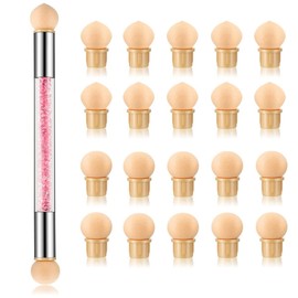 Nail Gradient Sponge Pen, ForSewian Double Head Nail Painting Brush with 20 Pieces Replacement Head for Nail Art Design