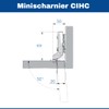 GTV - 4 x mini hinges with damping, pot diameter