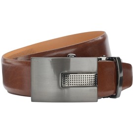 LINDENMANN Men's Full Leather Belt Made of Cowhide Leather, 33 mm Wide and 3.6 mm Thick, Can Be Shortened, Men's Automatic Belt, Cognac, Cognac