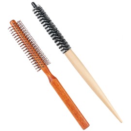 2 Pcs Round Hair Brush, Vented Barrel for Blow Drying, Nylon Bristles for Styling Hair & Beard.