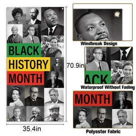 Black History Month Door Cover Afro African American National Holiday Party Classroom Door Banner Photography Home Porch Decoration