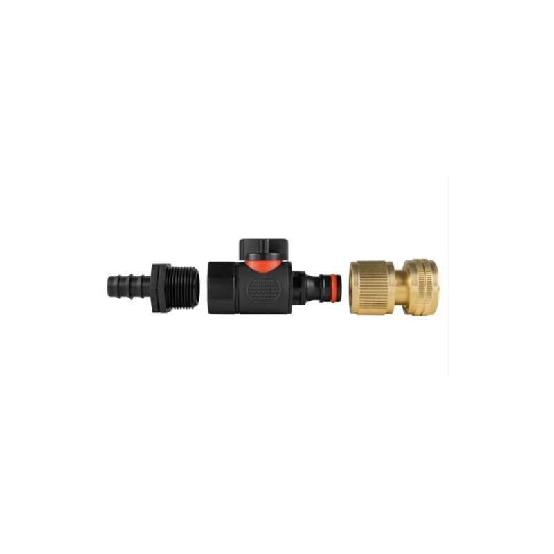 16mm Barbed Straight with BSPF-Quick Connect Valve & Hose Connector