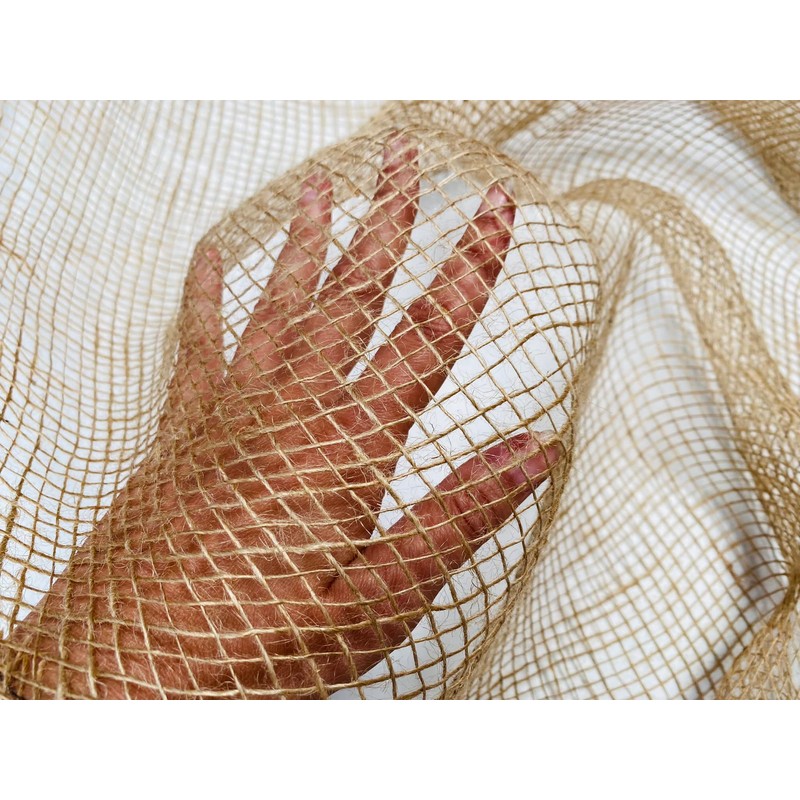LushFabric Hessian Net Jute Fabric Fine Natural Jute Raffia Garden