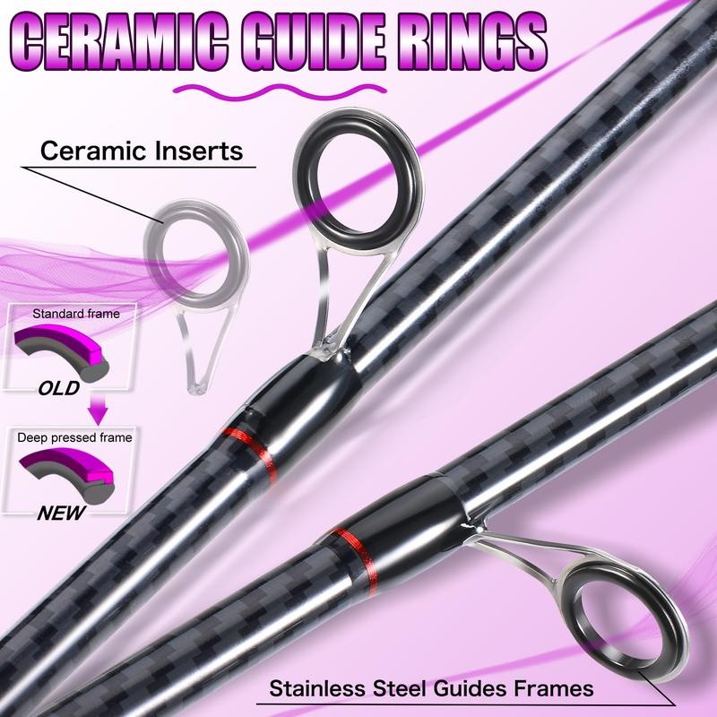 Sougayilang fishing Rods,IM7 Spinning Rod & Casting Rod, 2 Pc