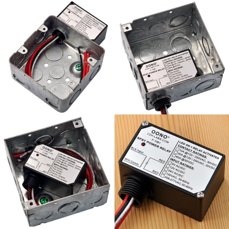 AC 120V SPST 20Amp 250Vac/30Vdc Power Relay Module, Plastic Enclosure