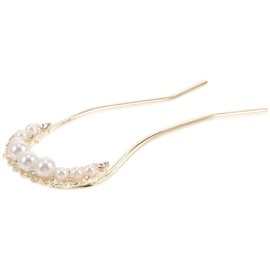 NOLITOY French Hair Forks,Pearl Hair Pins U Shape Pearl Bobby Pins for Hair Gold Pearl Hairpins Hair Accessories Barrette for Bride Bridesmaid Women Girls 11.5cm