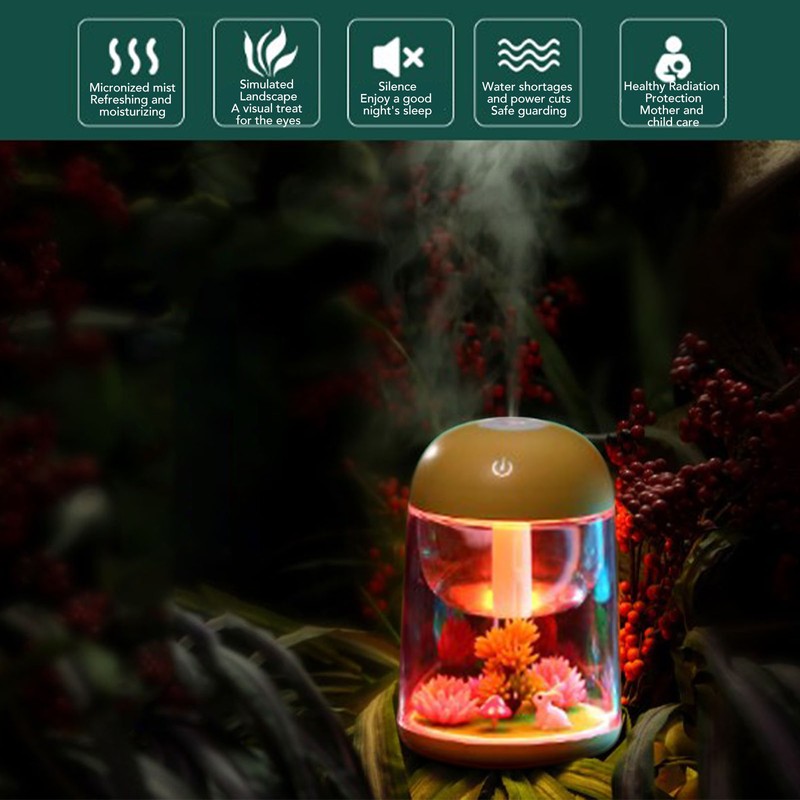 Micro Landscape Humidifier Cute Quiet 2 in 1 Ultrasonic Essential