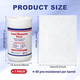 Nuanchu 1 Pack Lead Remover Wipes for Shooting 60 Count Per Canister Hand & Surface Cleaning Wipes Effectively Removes Lead, Dust, Oil & Grime Disposable Wipe for Mechanics Construction Diy (Classic)