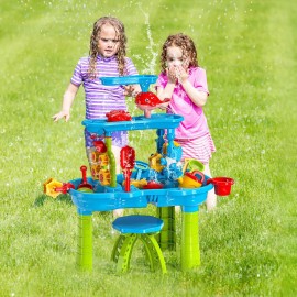 DonLoyon Kid Sand Water Table Toddler Showers Play Table Toy for 3-6 Years Old Exercise