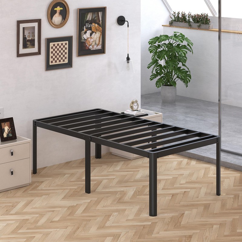 Likelalaso 24 Inch High Twin Bed Frames with Rounded Corner,