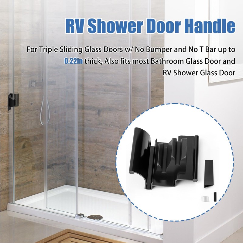 MEKILYN RV Shower Door Handle for Tri-Slide Door with Bumper