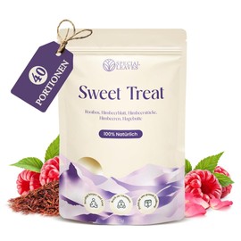 Special Leaves Sweet Treat Tea, 75 g Loose Rooibos Fruit Tea with Raspberry and Rose Petals, Aromatic Tea Blend for Hot or Cold Enjoyment, Fruity, Mild and Versatile