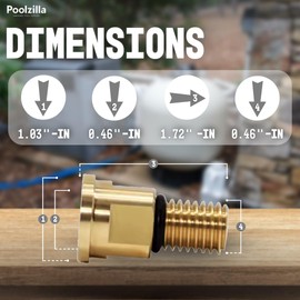 Poolzilla Brass Replacement Pressure Gauge and Air Relief Adapter - Compatible with R0557100, and Zodiac Jandy CS100, CS150, CS200, CS250 and CJ200/250