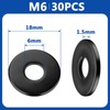 Pack of 30 Washers M6 Black Stainless Steel DIN 9021