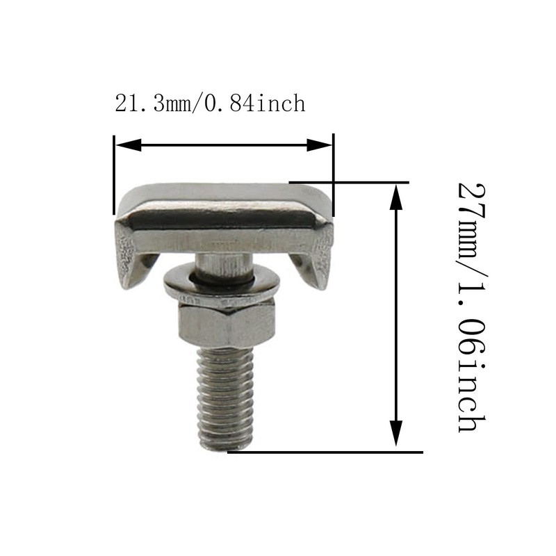 T-Bolt ZZHXSM 2 Sets Battery Clamp Terminal T Bolt Kit
