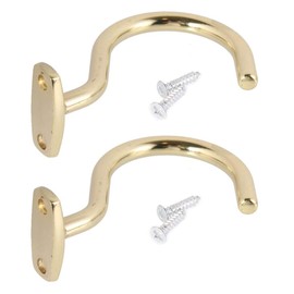 POFET 2pcs Snooker Hook Gold Snooker Billiard Table Cue Brass Hook to Hold Bridge Stick Pool Rack with 2 Packs Screws