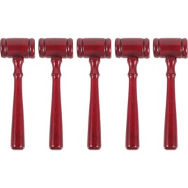 SAFIGLE 5pcs Red Judge Gavel Set for Kids Mini Gavel Set with Sound Wooden Hammer Toys for Role Play, Educational Fun, Ideal for Parties, Classrooms, and Family Gatherings