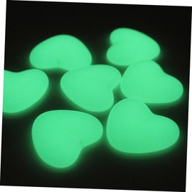 Hohopeti 10 Pcs Luminous Heart Shape Stone Pendants for DIY Jewelry Making Mixed Color Charm Necklace Supplies Positive Energy Smooth Surface for Easy Crafting