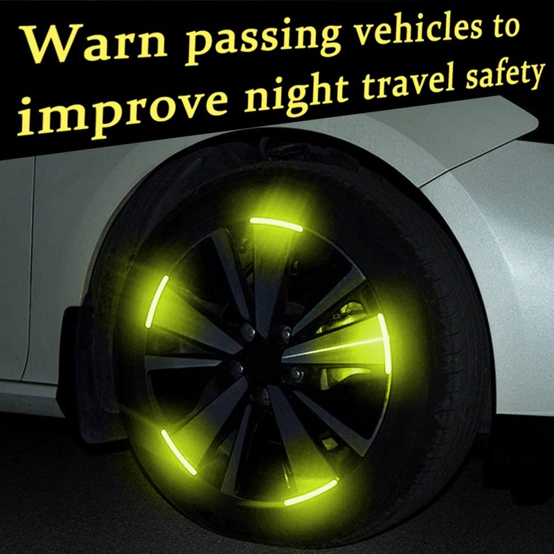 20 Pcs Car Wheel Hub Reflective Sticker, Night Reflective Safety