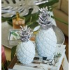 Mariposa Small Pineapple Ceramic with Metal Top, White