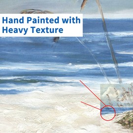 Seascape Canvas Abstract Wall Art: Beach Path Artwork Painting Modern Nature Sea Coastal Grass Ocean Landscape Prints Reed Botanical Seaside Minimalist Picture for Bedroom Office Family