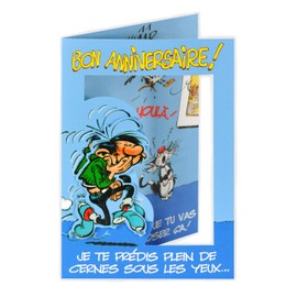 Gaston Lagaffe glct6007 Happy Birthday Men and Women with matching envelope Illustrated