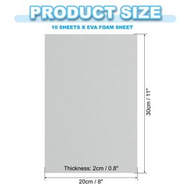 PATIKIL 10 Pcs Gray EVA Foam Sheet, 12 x 8 Inch 2mm Thick Foam Sheets for Crafts DIY Project, 30 x 20cm