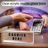 Yousoontic 2 Pcs Clear Acrylic Blocks for Display Blank Name