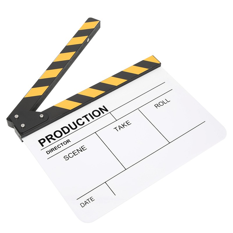 30x25CM Acrylic Clapperboard Director Movie Film BuiltIn Magnet Photography Action