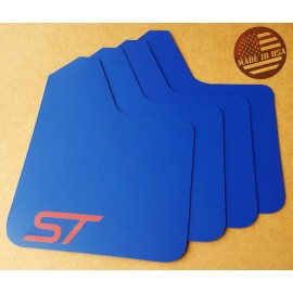 StreetRays [Originals] [SR] 2014-2016 Ford Fiesta ST Mud Flaps STARTER Set BLUE w/ Logo (NO HARDWARE)