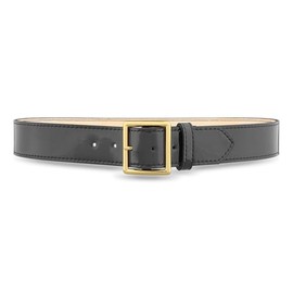 Dutyman 1-3/4" Hi-Gloss Black Leather Garrison Belt with Gold Buckle - Size 42 - Premium Clarino Leather