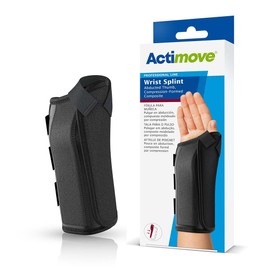 Actimove Professional Wrist Splint Abducted Thumb, Compression-Formed Composite For Arthrosis, Rheumatoid Arthritis, Sprains, Tendon, Soft Tissue & Ligament Injuries, Postoperative Care | Black, Right, Medium