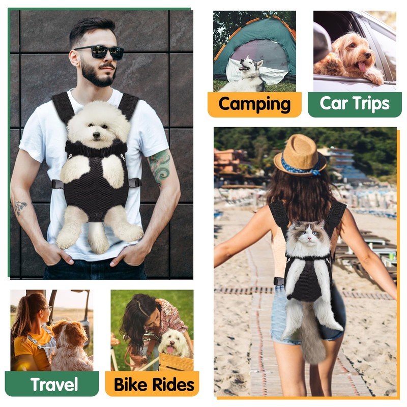 Pet Carrier Backpack, Hands-Free Adjustable Dog Front Carrier Legs Out