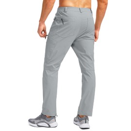 Pudolla Cargo Pants for Men Hiking Pants Lightweight Work Pants for Men with Multi Pockets Light Grey 3XL