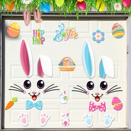 Hoteam 30 Pcs Happy Easter Garage Door Magnets Easter Bunny Refrigerator Magnet Easter Sticker Decoration Easter Egg Car Magnetic Decorations for Kitchen Fridge Garage Locker Dishwasher
